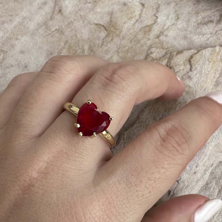 Anillo love diamante rojo