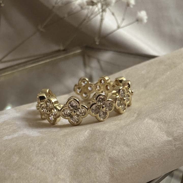 Anillo Florecitas de luz gold