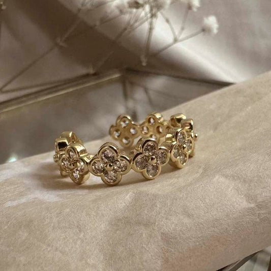 Anillo Florecitas de luz gold