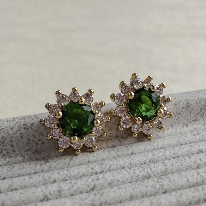 Arete flor esmeralda