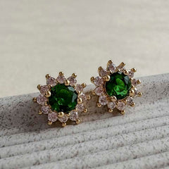 Arete flor esmeralda
