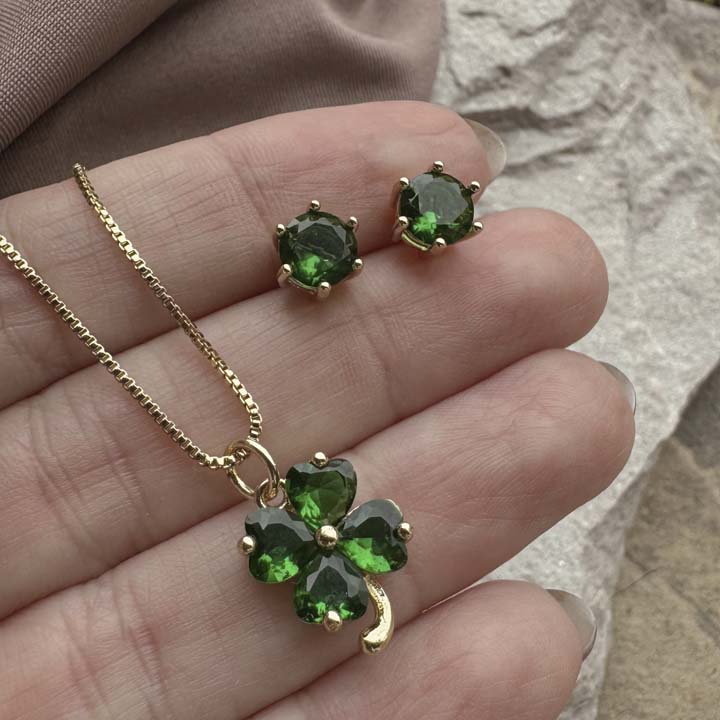 Cadena Trebol esmeralda