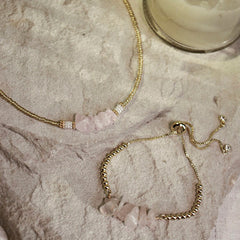 Collar Mujer cuarzo rosa