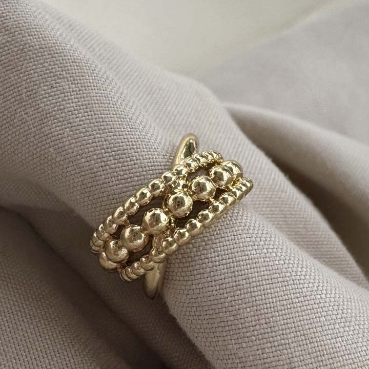 Ear cuff Perlas doradas