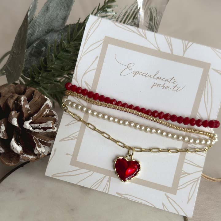 Pulsera brindis de amor rojo