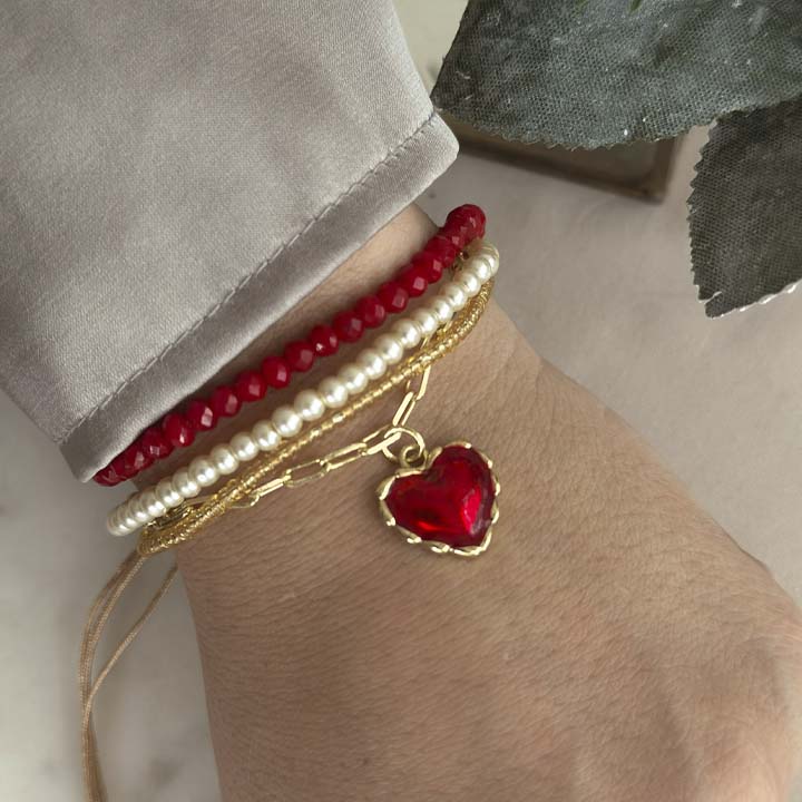 Pulsera brindis de amor rojo