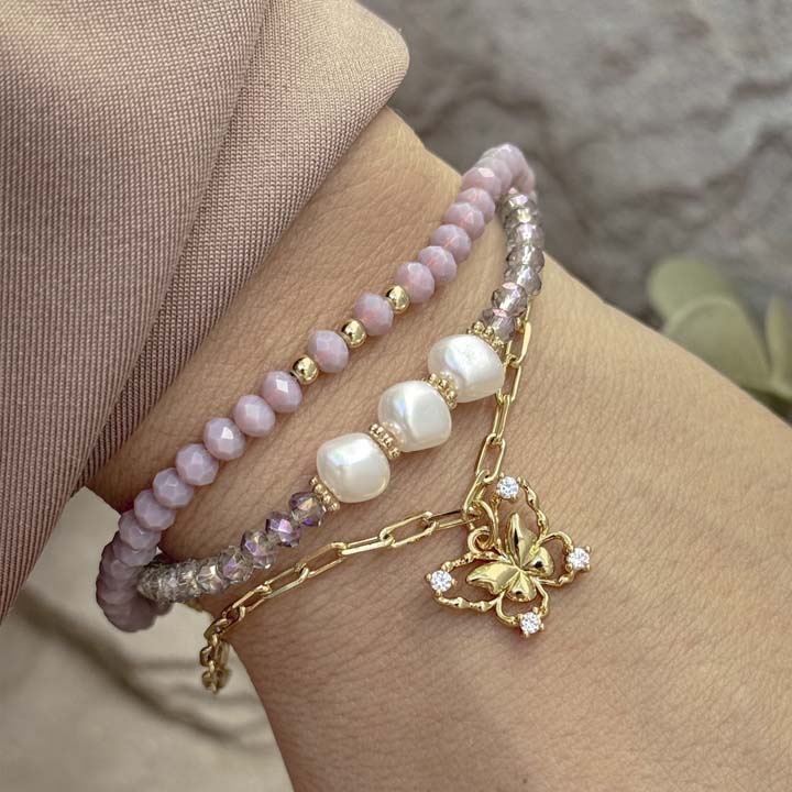 Pulsera mariposa violeta