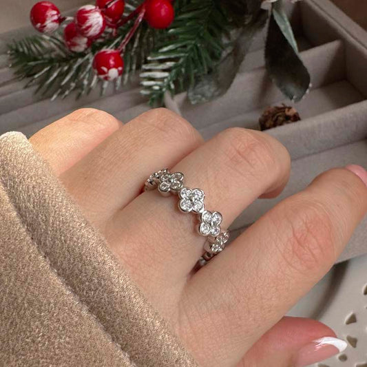 Anillo florecitas de luz silver