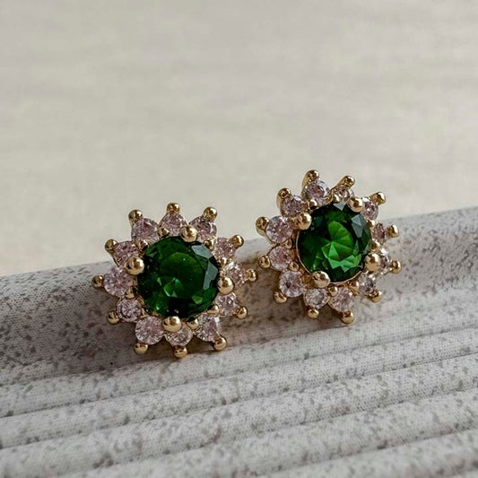 Arete flor esmeralda