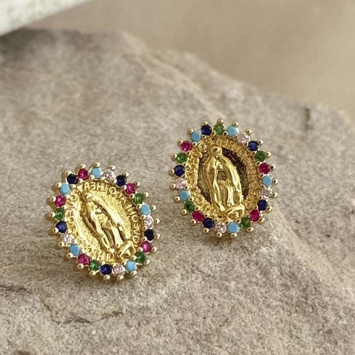 Arete virgencita colores