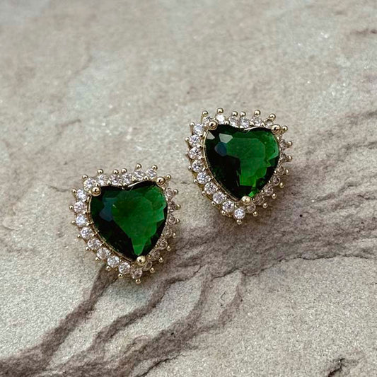 Arete lleno de amor esmeralda