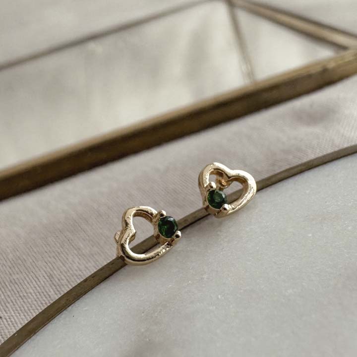 Arete mini love esmeralda