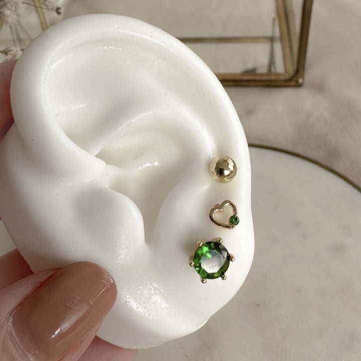 Arete mini love esmeralda