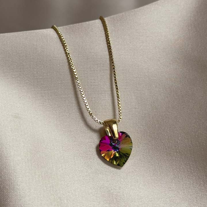 Cadena corazón diamante
