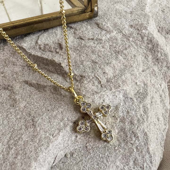 Cadena Cruz de luz blanca