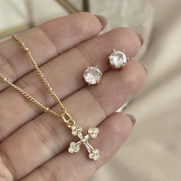 Cadena Cruz de luz blanca