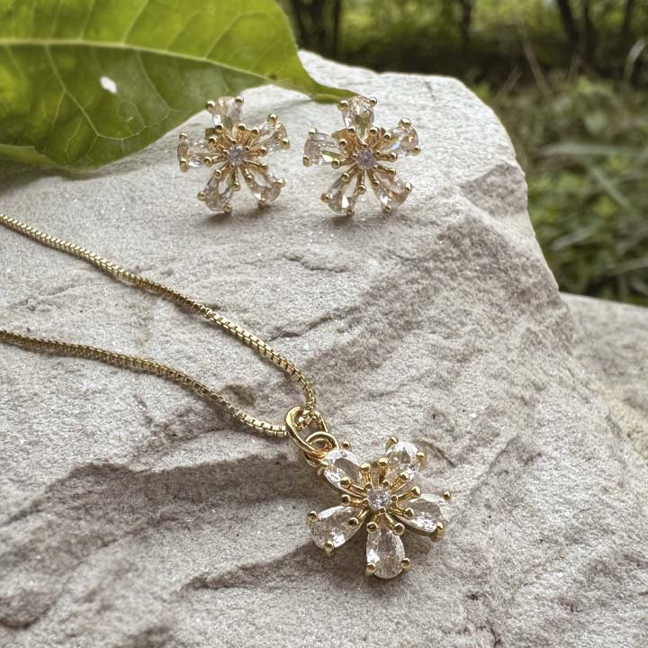 Cadena flor diamante