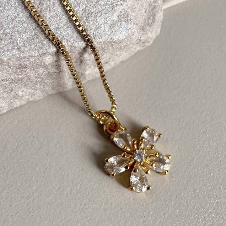 Cadena flor diamante