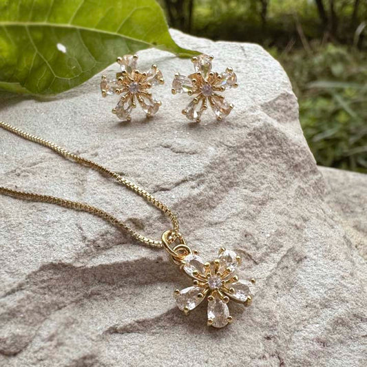 Cadena flor diamante