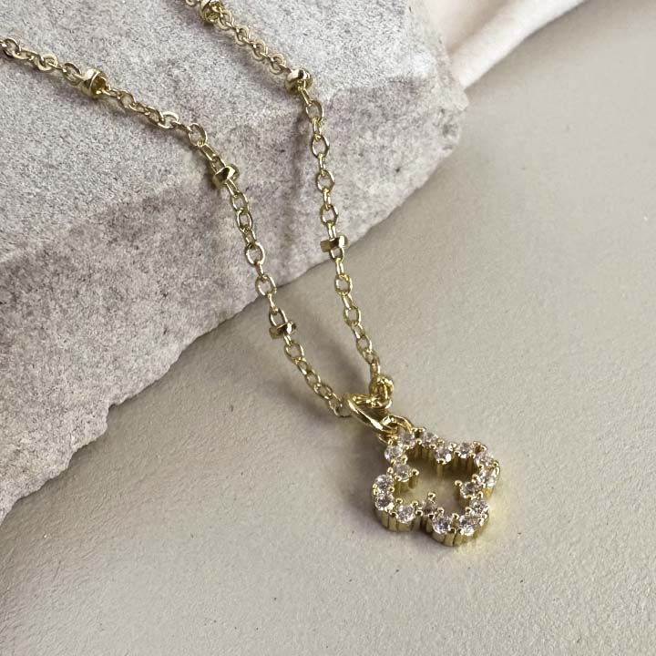 Cadena trebol diamantes