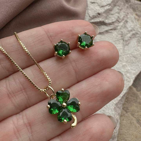 Cadena Trebol esmeralda