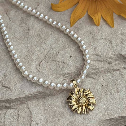 Collar Girasol perla