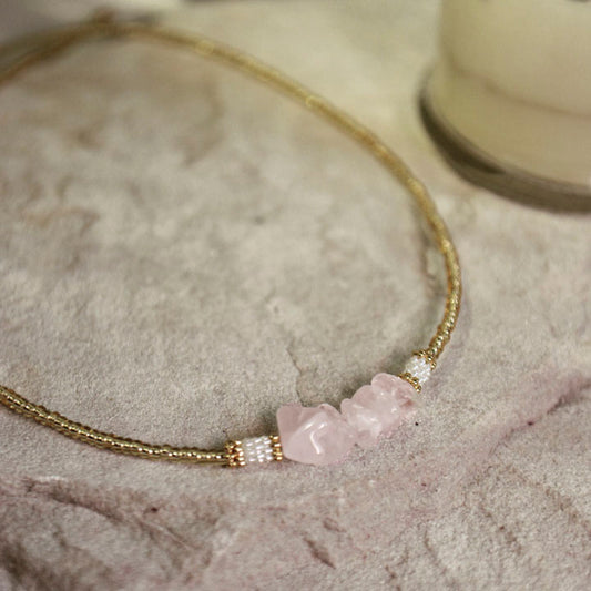 Collar Mujer cuarzo rosa