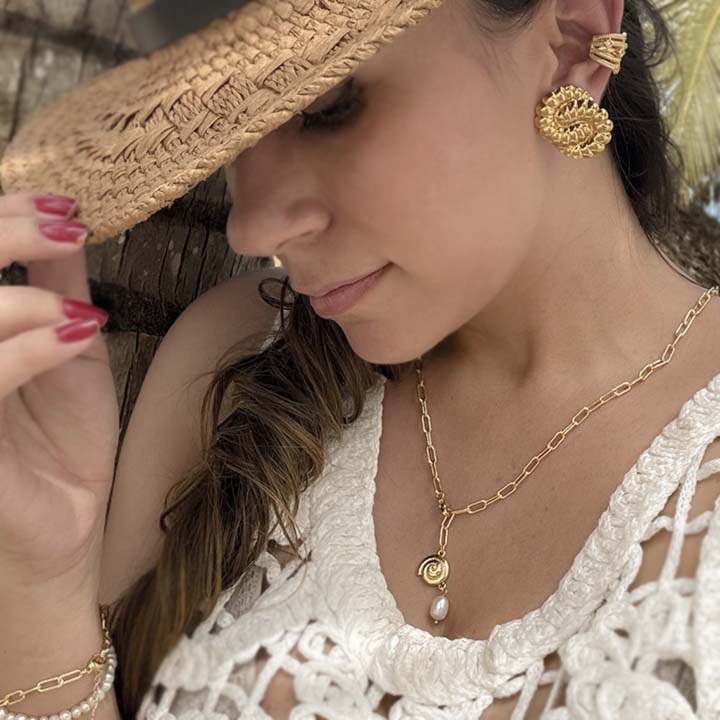 Cadena Perla caracola