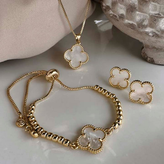 Pulsera trebol blanco