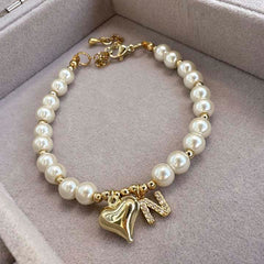 Pulsera inicial amor perla