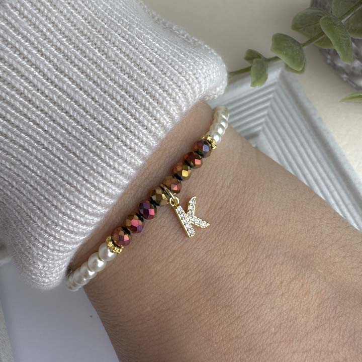 Pulsera inicial perla