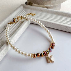 Pulsera inicial perla