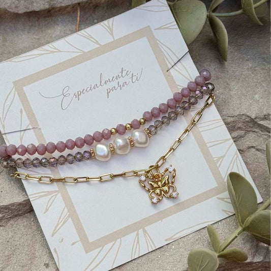 Pulsera mariposa violeta