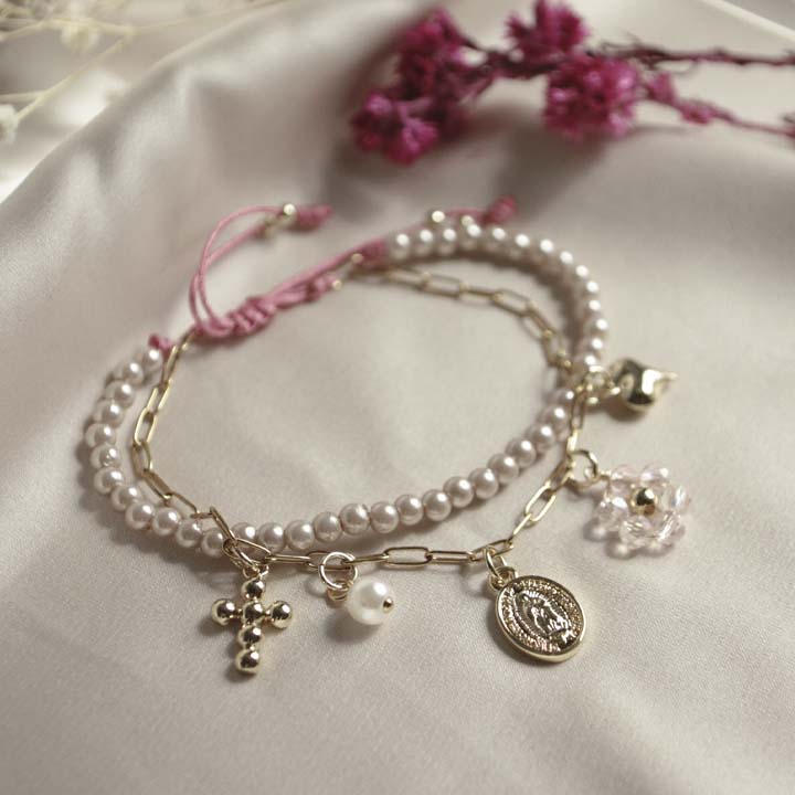 Pulsera virgencita florecida
