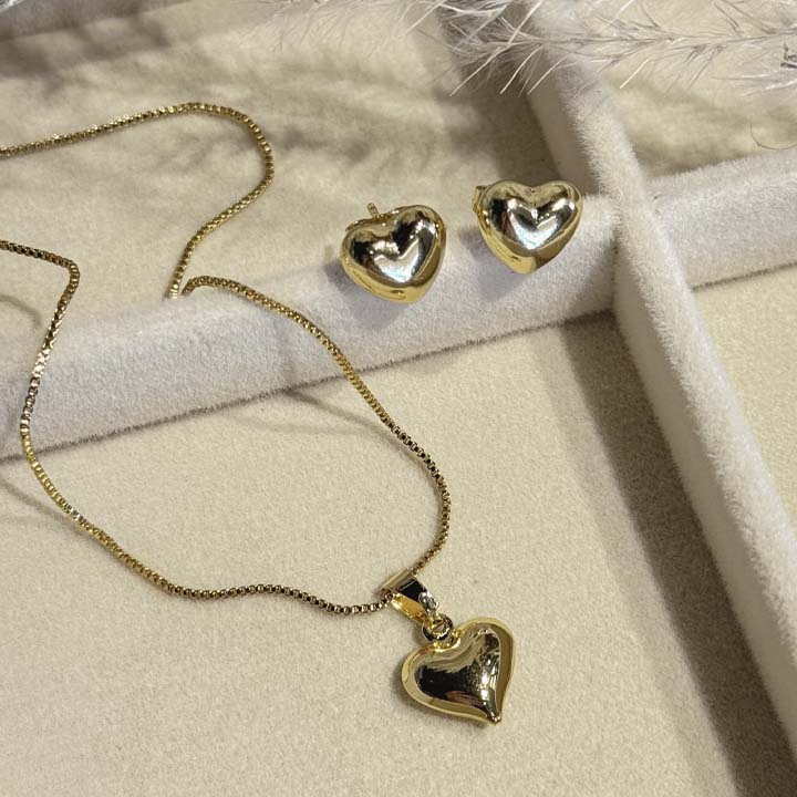 Set cadena amor dorado