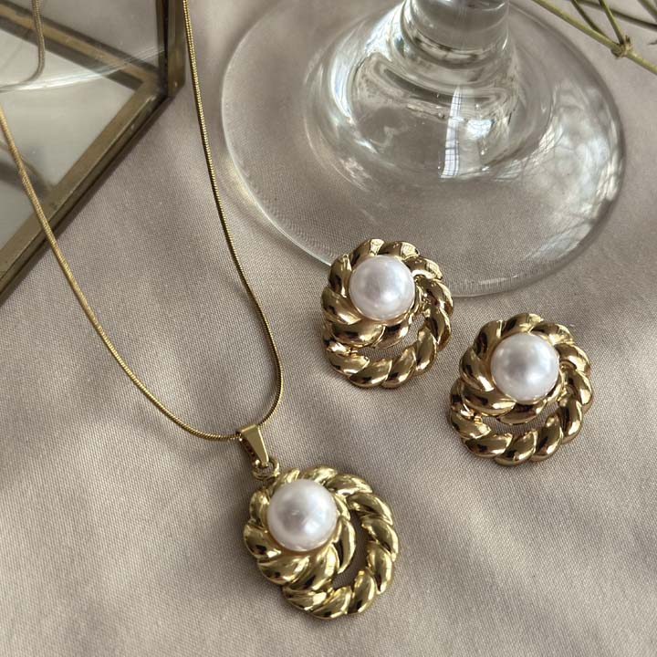 Set Cadena Perla de amor