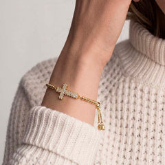 Pulsera Cruz diamantes