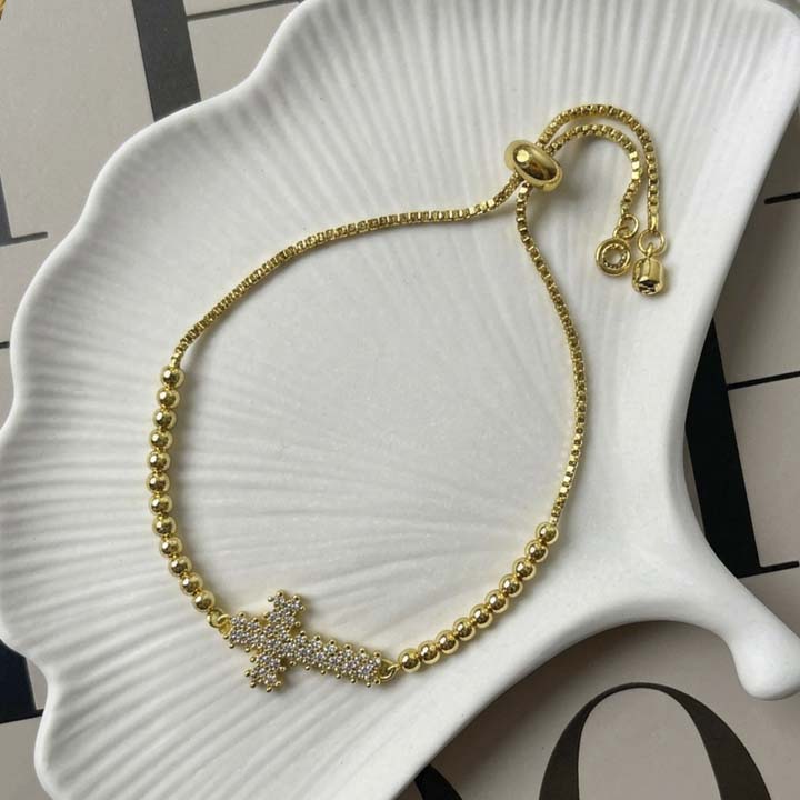 Pulsera Cruz diamantes
